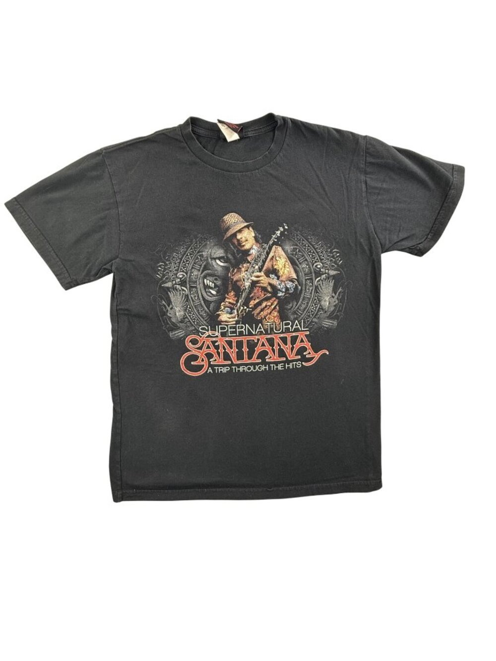 Santana Shirt Mens Medium Black Supernatural Las Vegas 2009 Tour Concert Tee